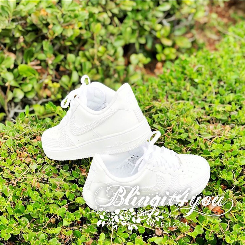 Pearl Women Nike Air Force 1 Low Shoes Bedazzled Nike Bling | Etsy