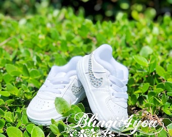Bling Baby Nike AF1, Custom make Baby Nike AF1, Crystal Infant Shoes, Custom make Baby Nike Shoes with Swarovski Crystal