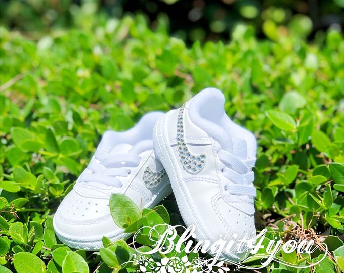 Custom make Baby Nike AF1 Shoes with Swarovski Crystal, Baby Shower Gift, Gift for Mom, Kid's Birthday Gift, Custom make Nike AF1