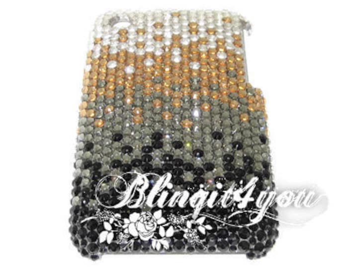 Handmade for iPhone 10 X XS ss16 Swarovski Crystal Ombre Gold Black Rhinestone Phone case Custom make Bling iPhone Case Luxury Gift for her