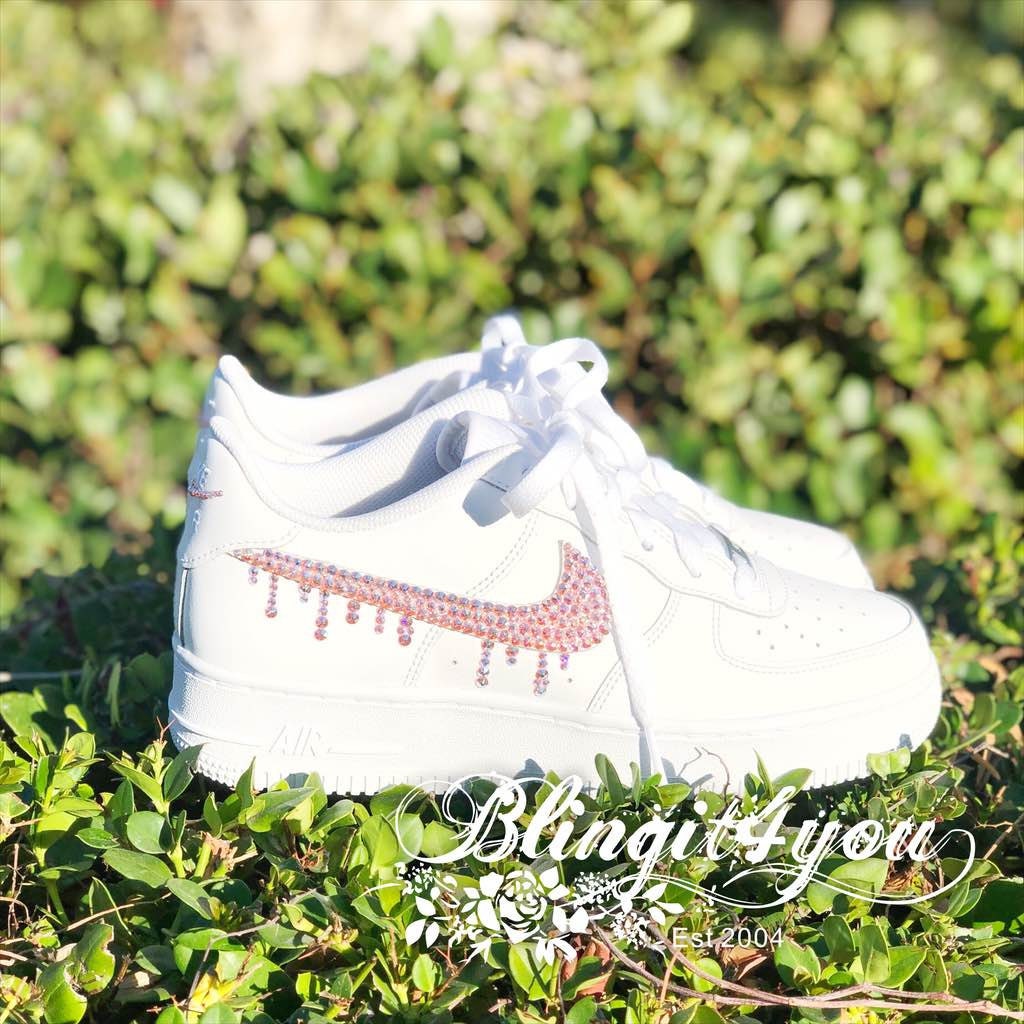 Bling Nike Air Force 1 made with Swarovski Crystal Nike AF1 Custom make Nike  shoes Bling wedding dancing shoes Gift Idea for Her