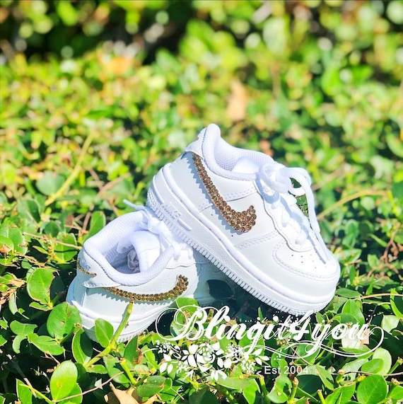 Bling Nike Air Force 1 made with Swarovski Crystal Nike AF1 Custom make Nike  shoes Bling wedding dancing shoes Gift Idea for Her