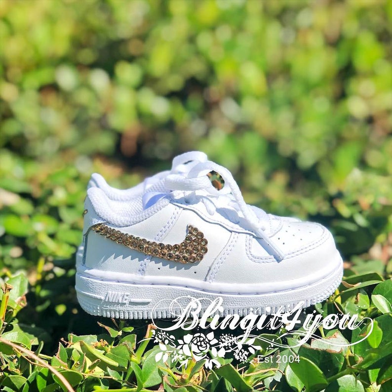 Crystal Baby Nike Air Force 1 Bling Baby Nike Shoes Swarovski | Etsy