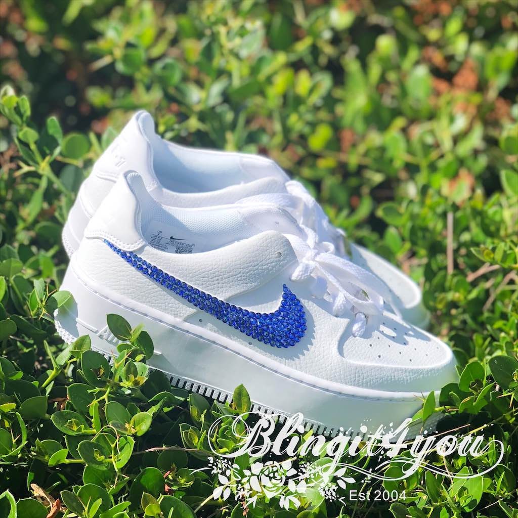 Custom Women's Nike Air Force 1 Sage Low All White Shoes 