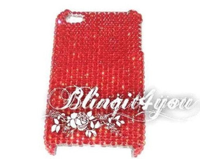 SS16 Luxury Bling Crystal Rhinestone Diamond Apple iPhone 8 PLUS Back Case Cover Custom make handmade w/ Light Siam Red Swarovski Elements