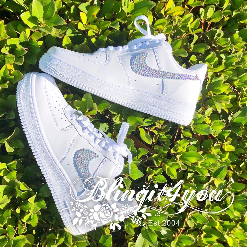 Bling DRIP Air Force 1 women shoes Swarovski Crystal Nike AF1 Custom make Nike  shoes Bling wedding dancing shoes Gift Idea for Her