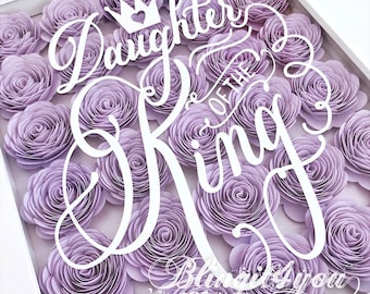 Daughter of the King I Christian gift I Inspiring gift I Bible Verse Gift I Be still I Flower Shadow Box I Personalized Flower Gift