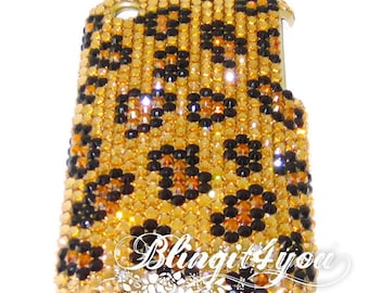 Handmade for iPhone 10 X XS ss16 Swarovski Crystal Rhinestone Leopard Print Phone case Custom make Bling iPhone X Case Luxury Gift for her