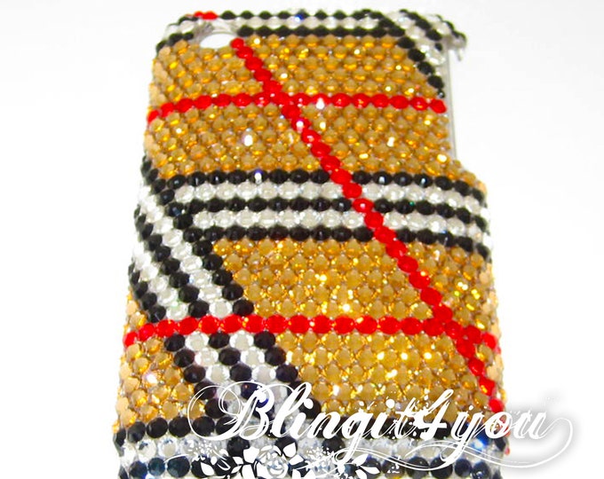Apple iPhone XS MAX Case Cover with Swarovski Elements Crystal Handmade Burberry Print Bling Crystal iPhone Case Gift for her Gift Idea