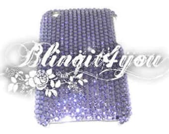 SS16 Luxury Bling Crystal Rhinestone Diamond Apple iPhone 8 PLUS Back Case Cover Custom make handmade w/ Tanzanite Purple Swarovski Elements