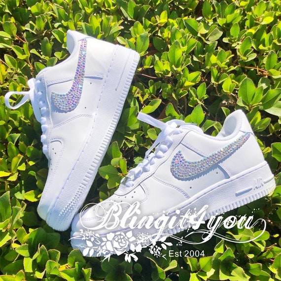 Bling Nike Air Force 1 Women Shoes Crystal AB Nike -