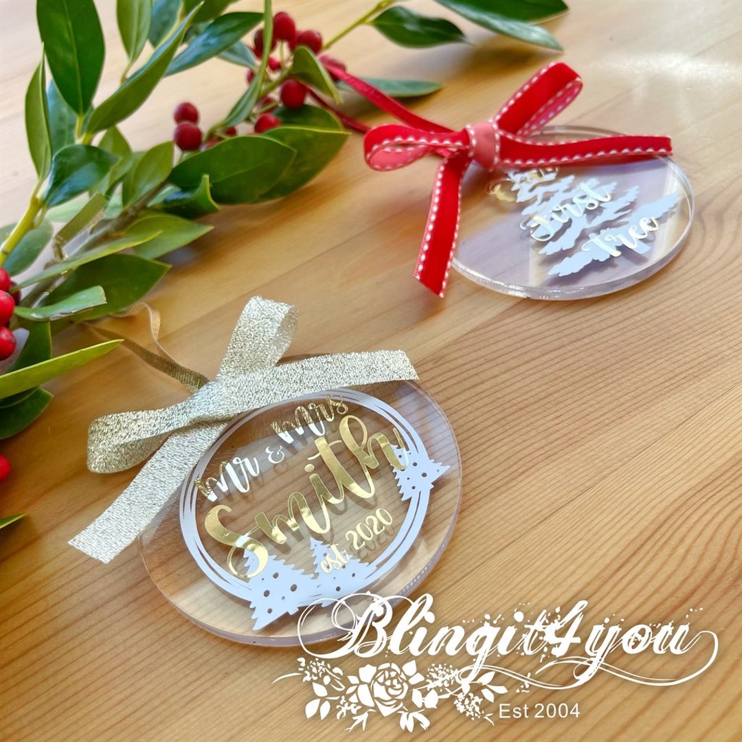 2021 Christmas Decorations With Custom Name First Christmas Etsy