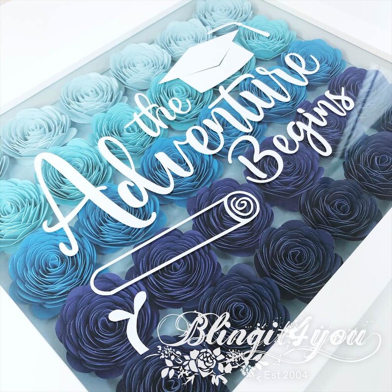 Graduation Gift Box / Flower Shadow Box for Girls College Etsy