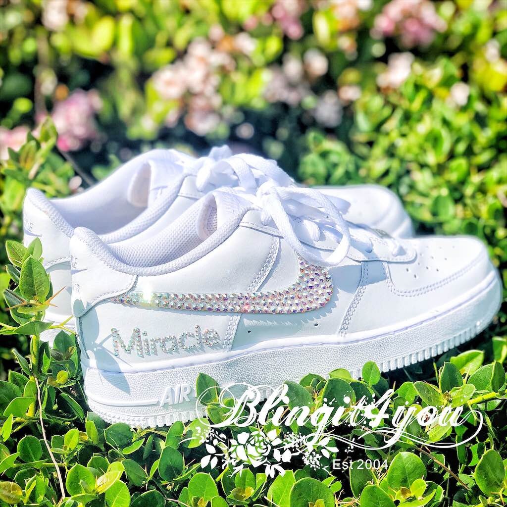 Bling DRIP Air Force 1 women shoes Swarovski Crystal Nike AF1 Custom make  Nike shoes Bling wedding dancing shoes Gift Idea for Her