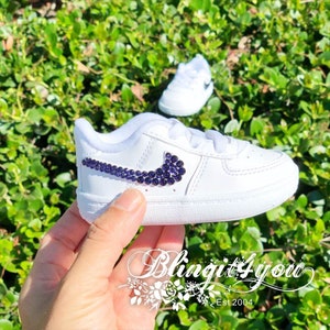 CUSTOM Infant/Toddler Swarovski Crystal Rhinestone Nike Air Force 1 Low/Mid