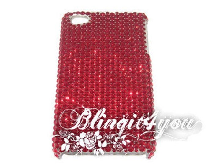 SS16 Luxury Bling Crystal Rhinestone Diamond Apple iPhone 8 PLUS Back Case Cover Custom make handmade w/ Siam Dark Red Swarovski Elements
