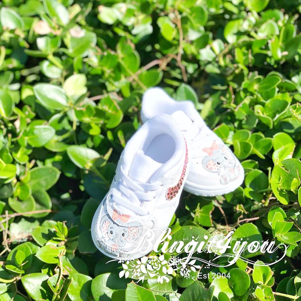 Hand Paint on Baby Nike AF1 CUSTOM Infant/Toddler Swarovski Crystal  Rhinestone on Nike Air Force 1 Personalize Kid Nike shoes, Birthday Gift