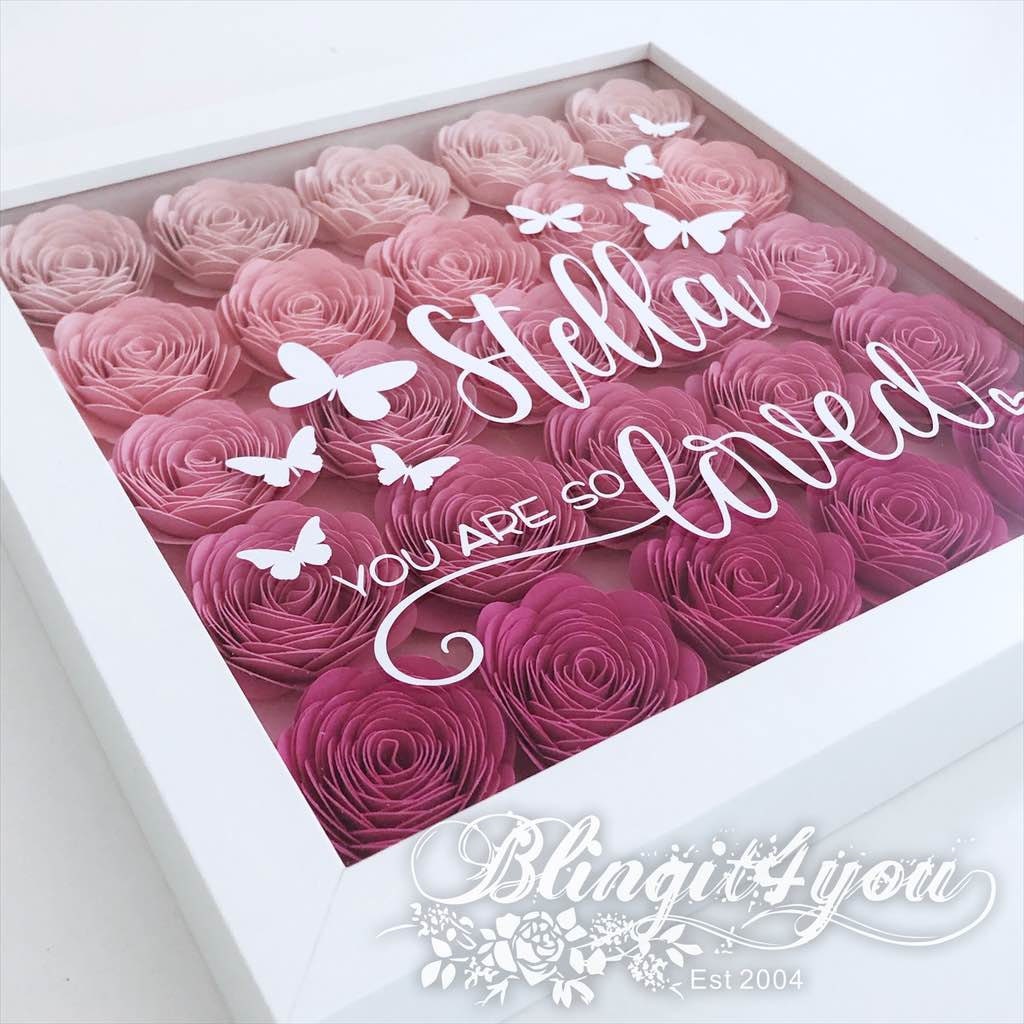 You Are so Loved Frame I Baby Name Flower Shadow Box I Flower Etsy