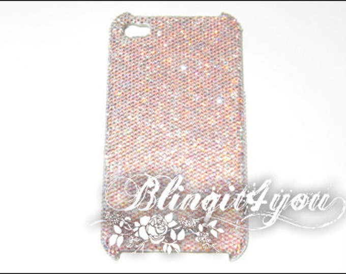 Custom Make Diamond Bling Crystal AB Back Case for Apple iPhone 10 X XS Handmade with SS5 Tiny 100% Swarovski Crystal Elements