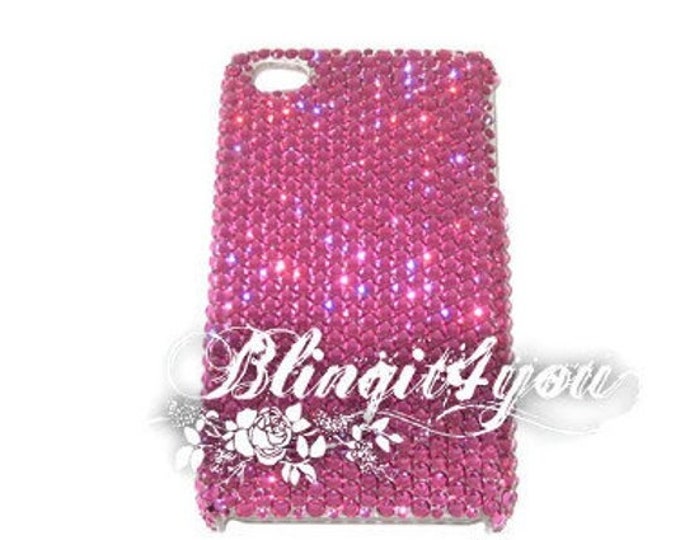 SS16 Luxury iPhone 8 PLUS Back Case Cover Custom make handmade Bling Crystal Rhinestone Diamond w/ Fuchsia Hot Pink Swarovski Elements