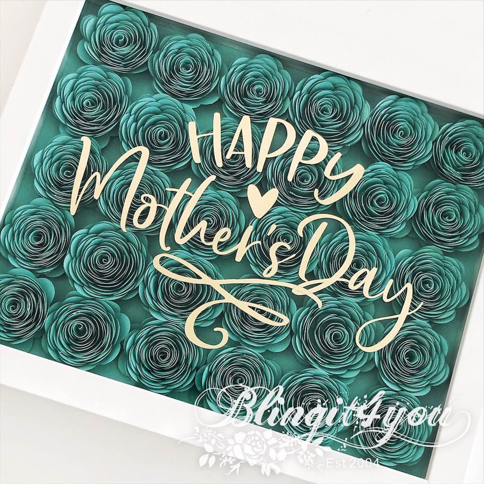 Mother's Day Flower, Personalized Paper Flower Shadow Box for Mom ...