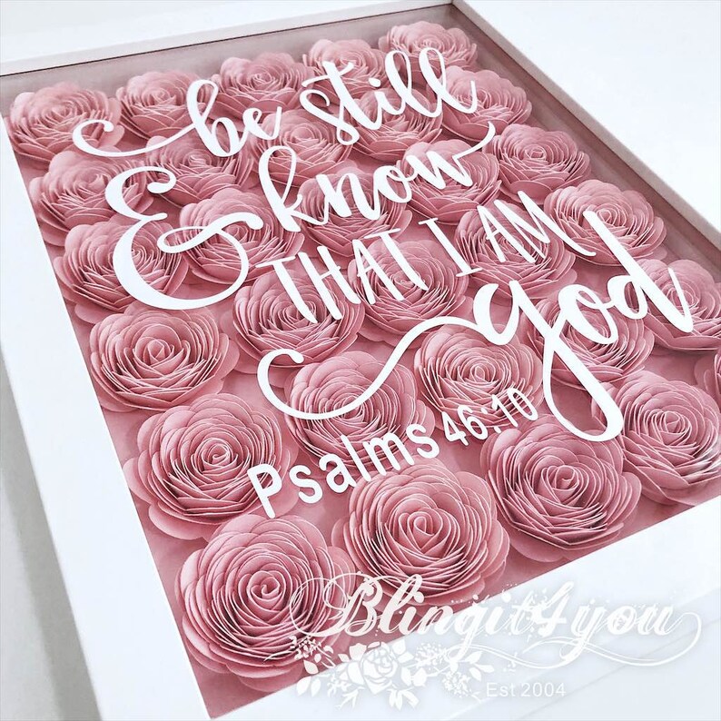 Personalized Christian Gift Flower Shadow Box Bible Verse Etsy