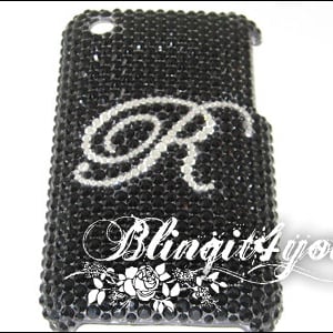 Capa para iPhone XS MAX da Apple com cristais Swarovski Elements SS 16 com letras iniciais Capa para iPhone Presente para ela para mãe e esposa