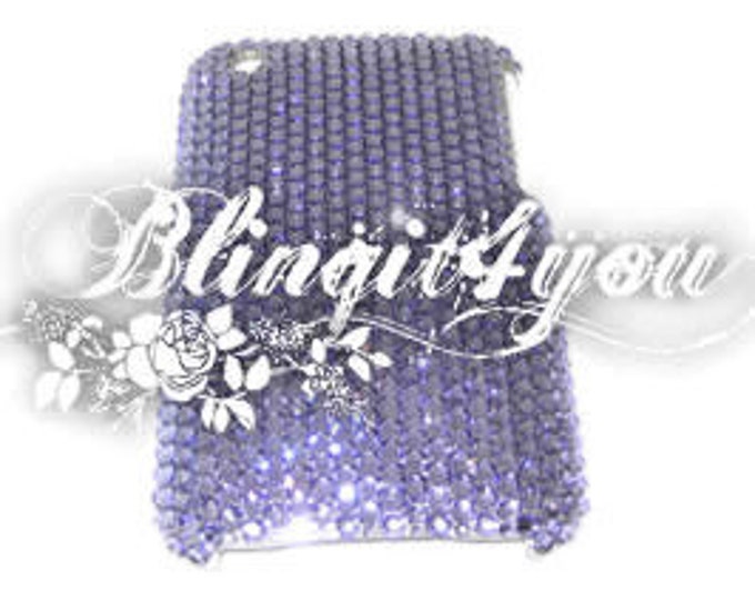 Luxury Custom make handmade Bling Apple iPhone 10 X XS Back Case Cover w/ Tanzanite Swarovski Elements Crystal Rhinestone Diamond iPhone