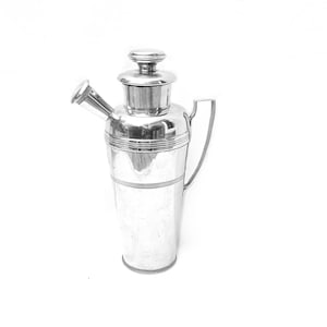 Art Deco Igene Silver Cocktail Shaker 1920s Insulated Cocktail Shaker by Farrow and Jackson  Man Cave Entertaining Groomsman Gift for Him