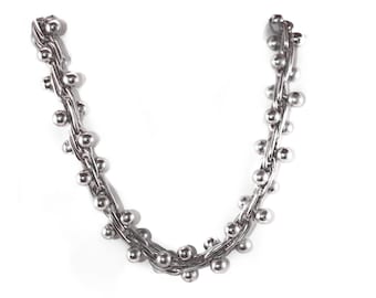 Elegant Silver Necklace Bracelet Set5 Strand Sterling Silver - Etsy Canada