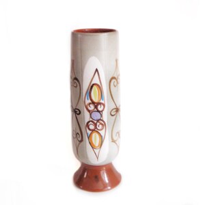 60s Glyn Colledge Mid Century Modern Hand Painted Vase Bourne Denby 12 Inch Art Pottery Vase Home Decor Gift Ideas