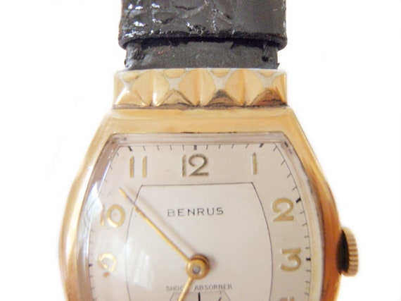 Benrus Watch 1930s Art Deco 10kt Two Tone Unisex … - image 2