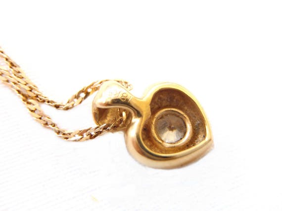 18k Gold Heart Diamond Pendant Necklace/18k Doubl… - image 3