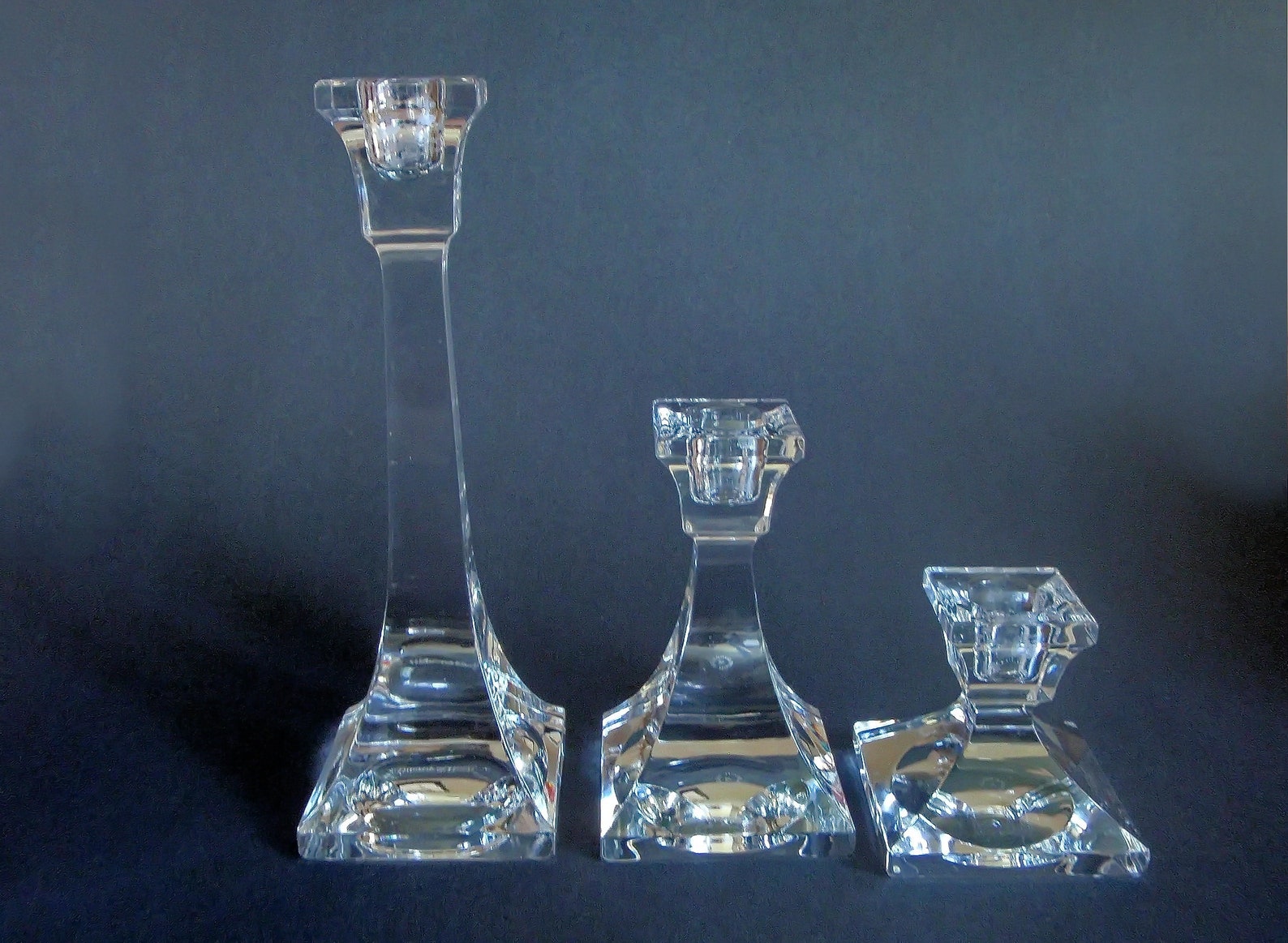 3 Villeroy Boch Crystal Candlesticks V & B Lead Crystal Etsy