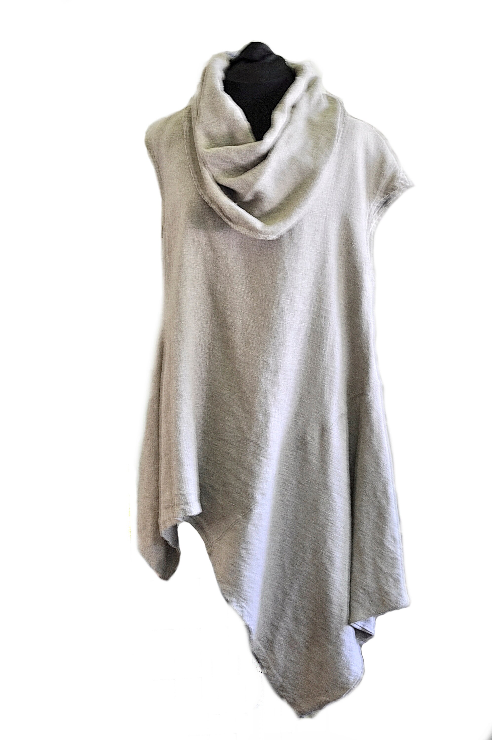 Vtg Bryn Walker Linen Dress Asymmetrical Beige Pure Linen Ladies Summer  Cruise Wear Shift Dress With Large Cowl Neck by Bryn Walker - Etsy