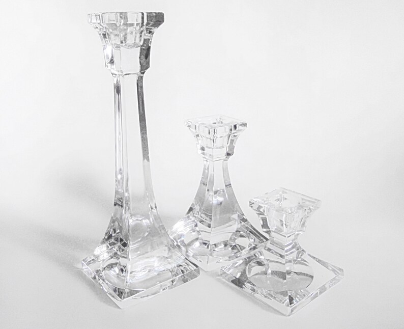3 Villeroy Boch Crystal Candlesticks V & B Lead Crystal Etsy