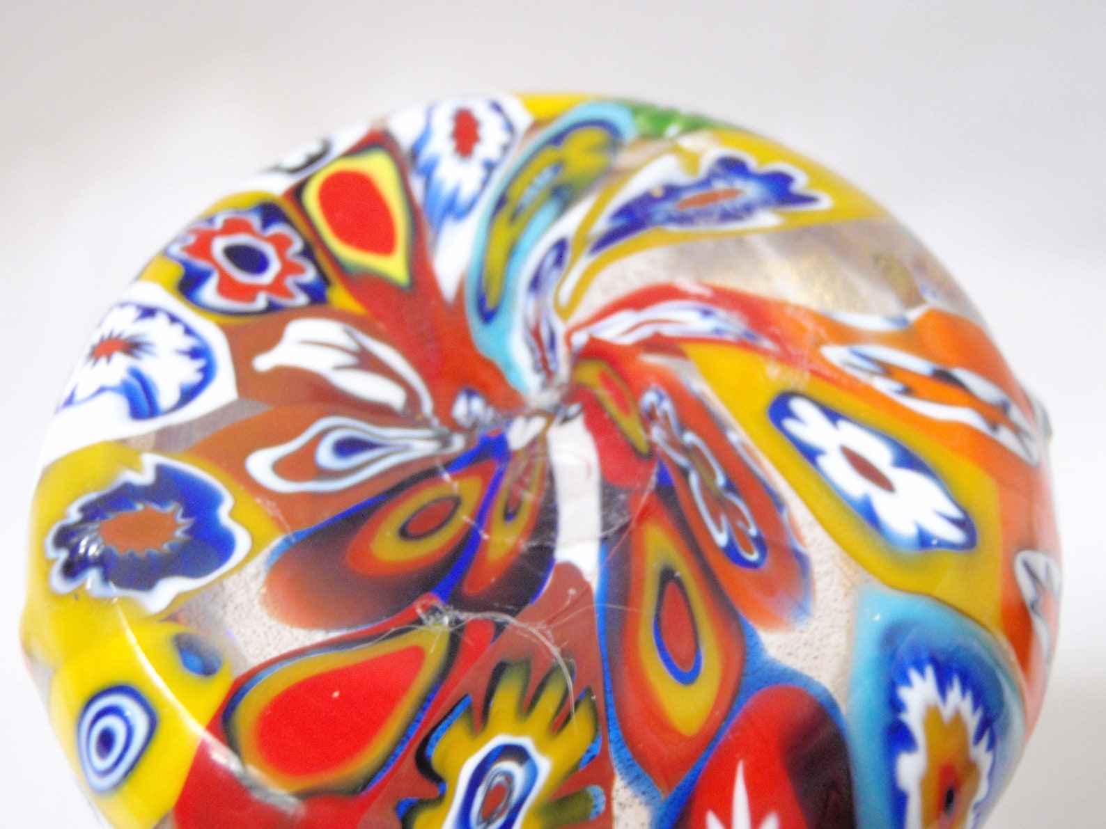 Vintage Murano Millefiori and Gold Dust Perfume Bottle Italian Hand Blown Art Glass