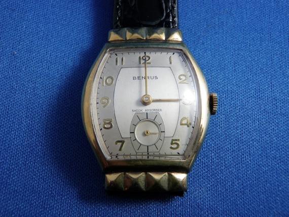 Benrus Watch 1930s Art Deco 10kt Two Tone Unisex … - image 4