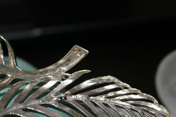 Sterling Hinged Feather Necklace~Red Carpet Silve… - image 10