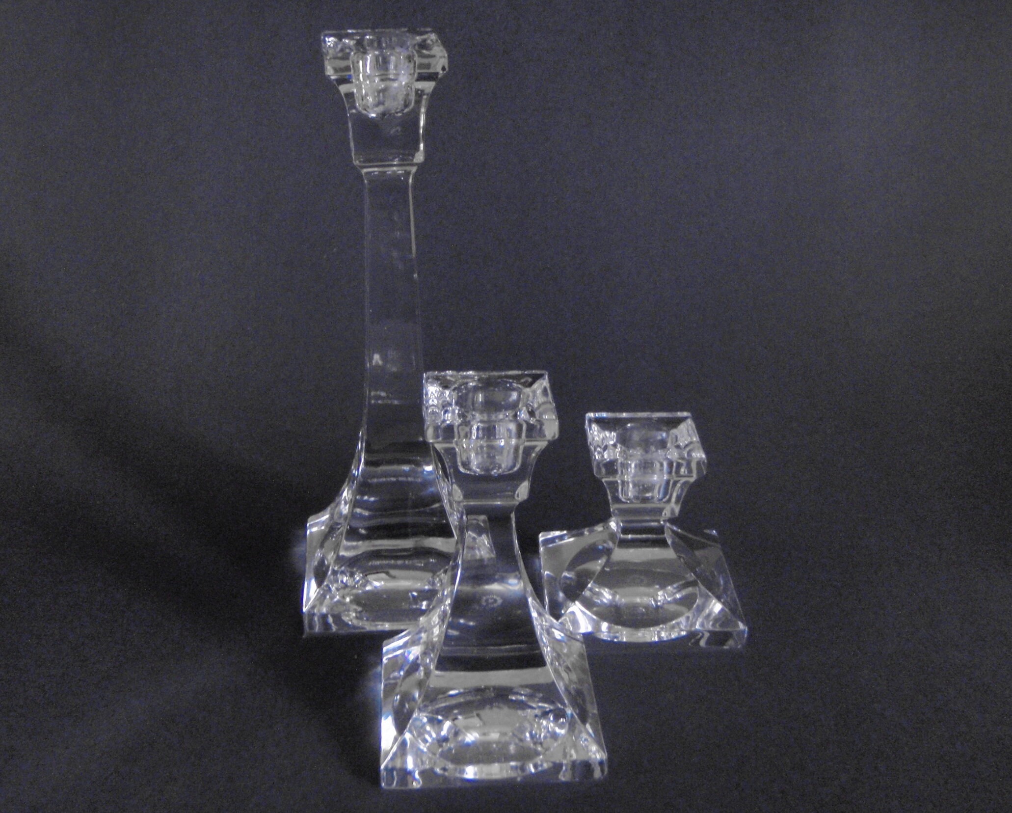 3 Villeroy Boch Crystal Candlesticks V & B Lead Crystal Etsy