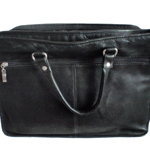 Sac Queros en cuir noir | Attache unisexe en cuir noir de Colombie, ordinateur portable, tablette, porte-documents de travail par Queros Volaro Cadeaux Homme, femme, étudiant