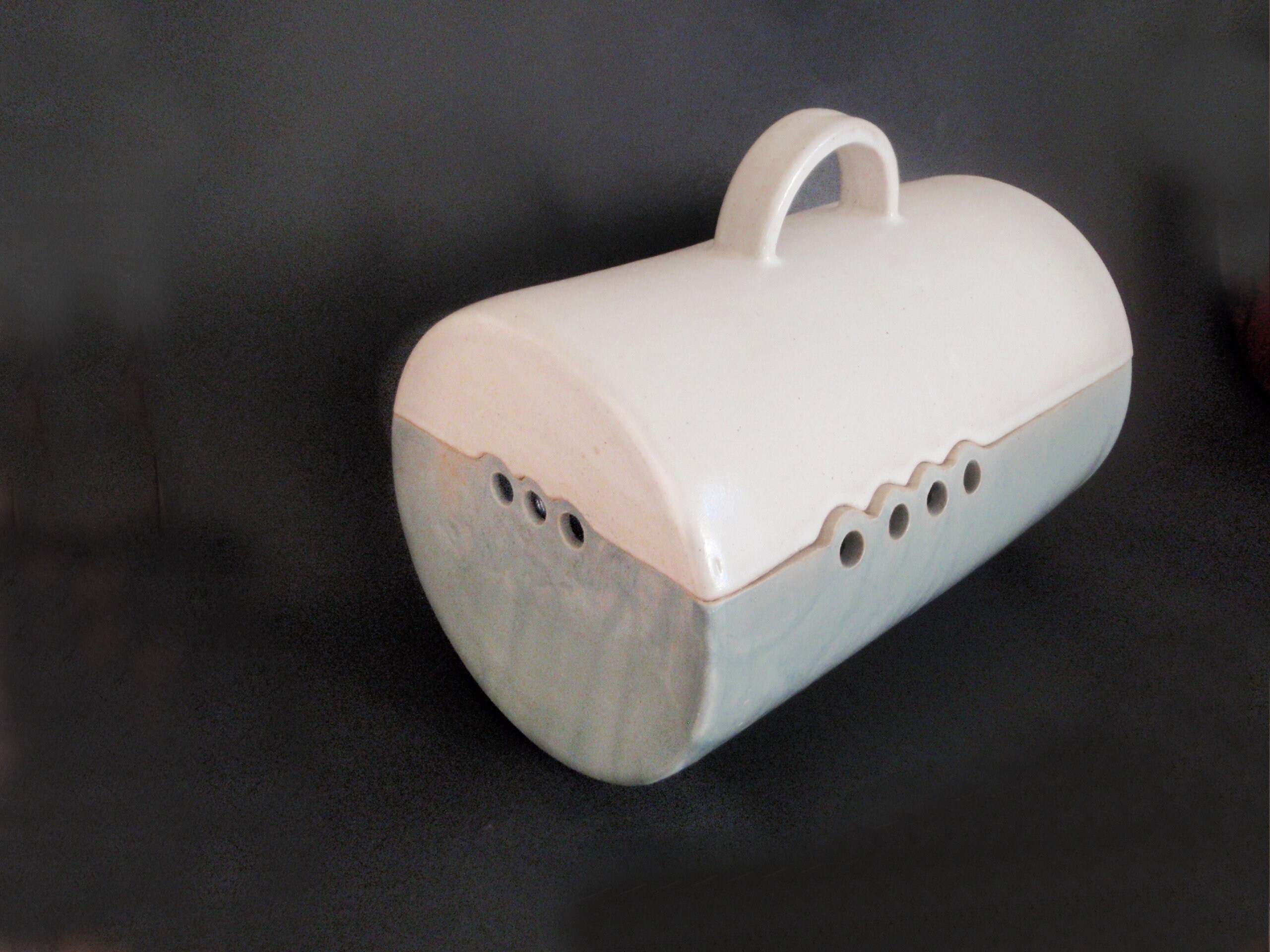 Beautiful Ceramic Bread Box Storage Bin Hand Made Glazed Etsy