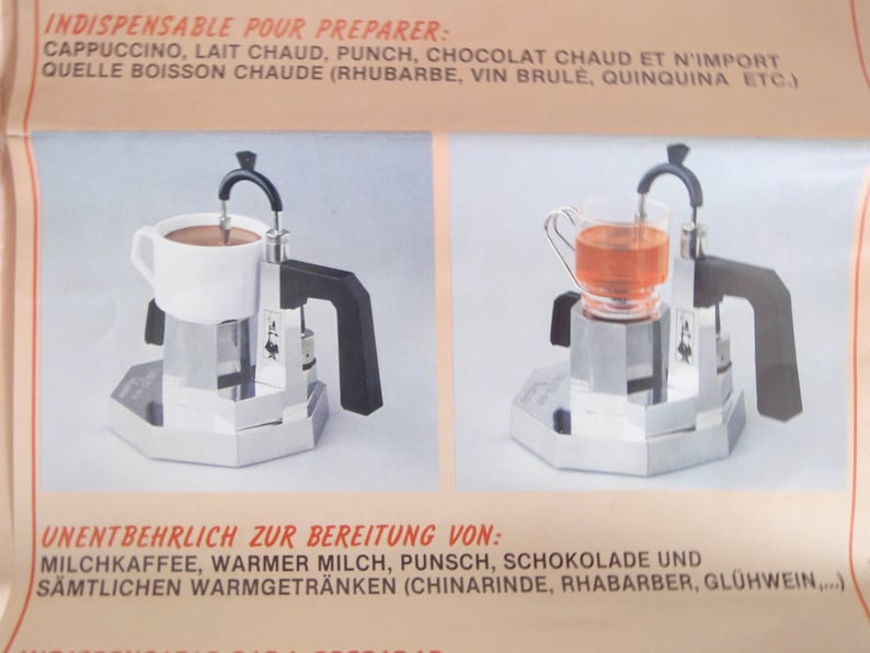 Cappuccino Latte Coffee Maker Stove Top Bialetti Termocrem Vintage Retro Kitchen Milk Steamer Boxed Italian Espresso Maker
