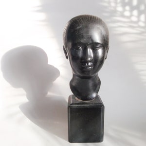 1930s Art Deco Marc Laguey Asian Lady Bust Statue/Laguey Decorative Fine Art Accent for Living Dining Room and Bedroom Home Decor Gift Idea