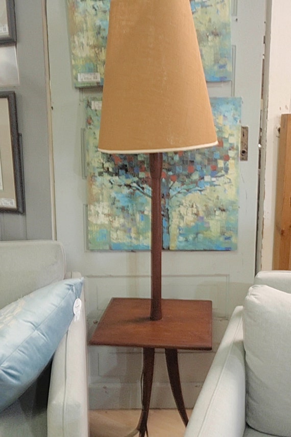 Mid Century Teak Table and Floor Lamp mcm Danish Scandinavian