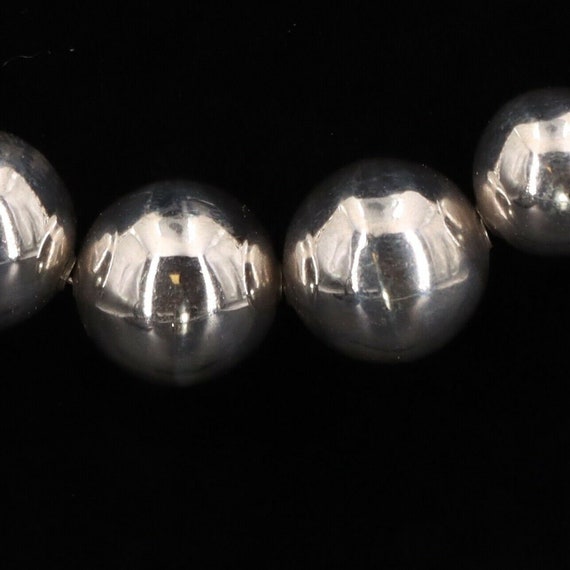 Taxco Silver Bench Bead Necklace  Taxco Mexico St… - image 2