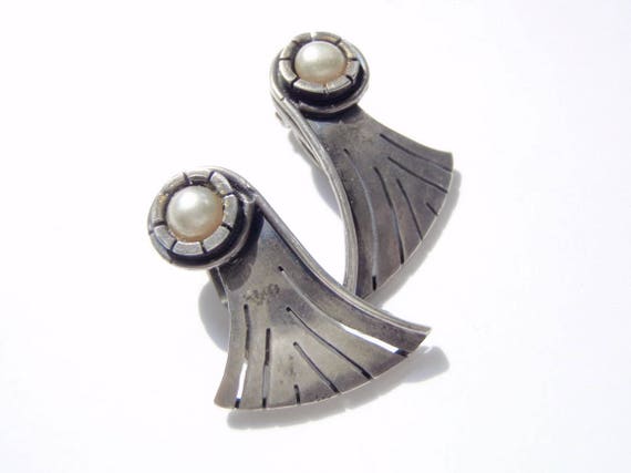 William Spratling Clip Earrings  Vintage Taxco Me… - image 3