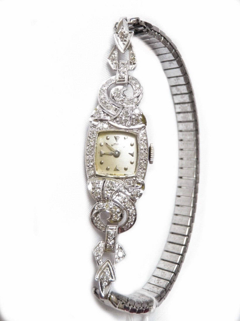 Art Deco 14k Diamond Sapphire Ladies Watch1920s White Gold - Etsy