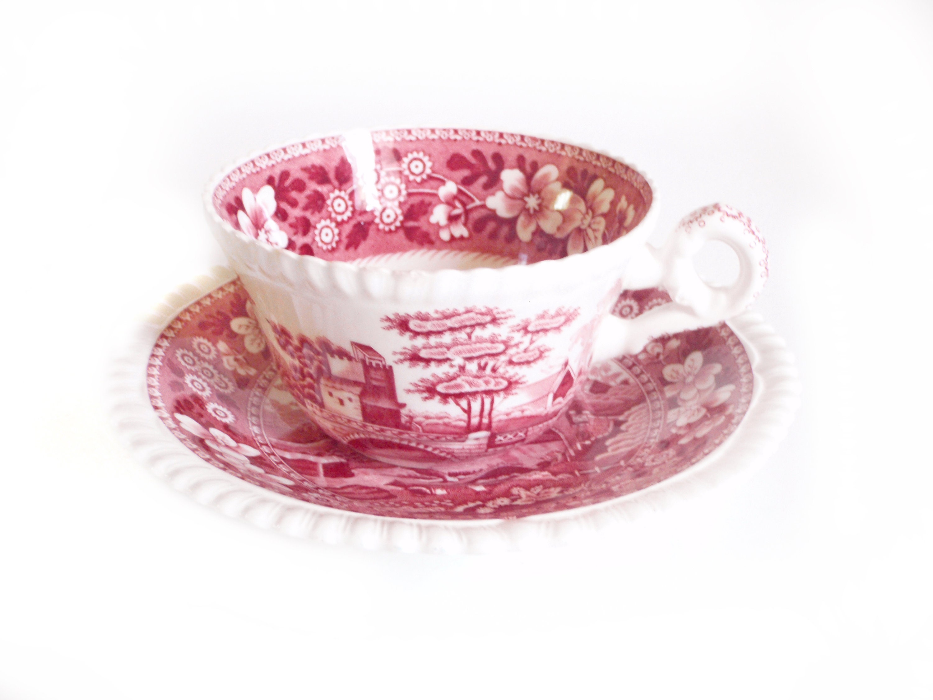 Kitchen & Dining Vintage Spode Made in England Spode PinkTower Teacup