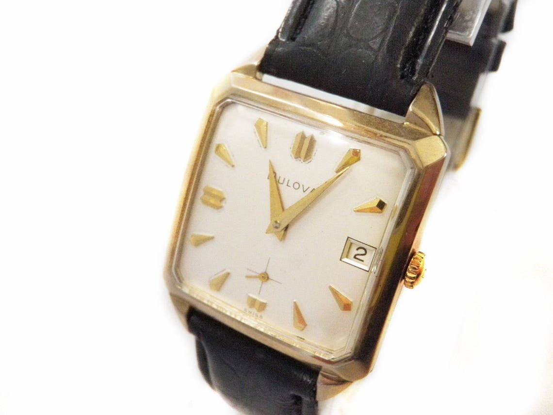 Vintage Bulova Mid Century Watch 1964 Datejust M4 Square | Etsy